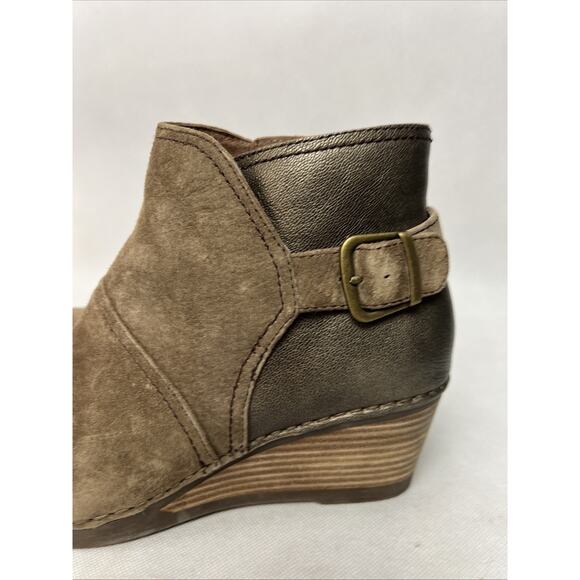 Dansko Womens Shirley Brown Leather Wedge Zip Ankle Boots Size 39 - Picture 3 of 9